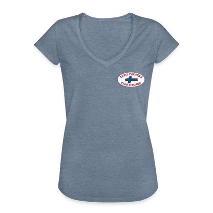 Naisten vintage t-paita Adria Club Finland-logopainatuksilla - vintage denimi