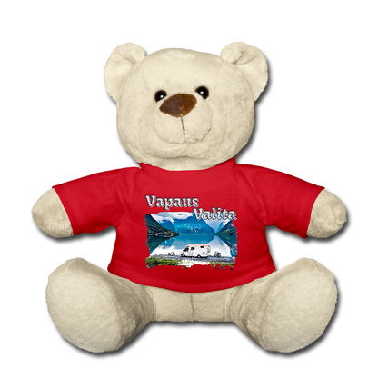 Matkapehmo - Nalle Vapaus Valita printillä - punainen