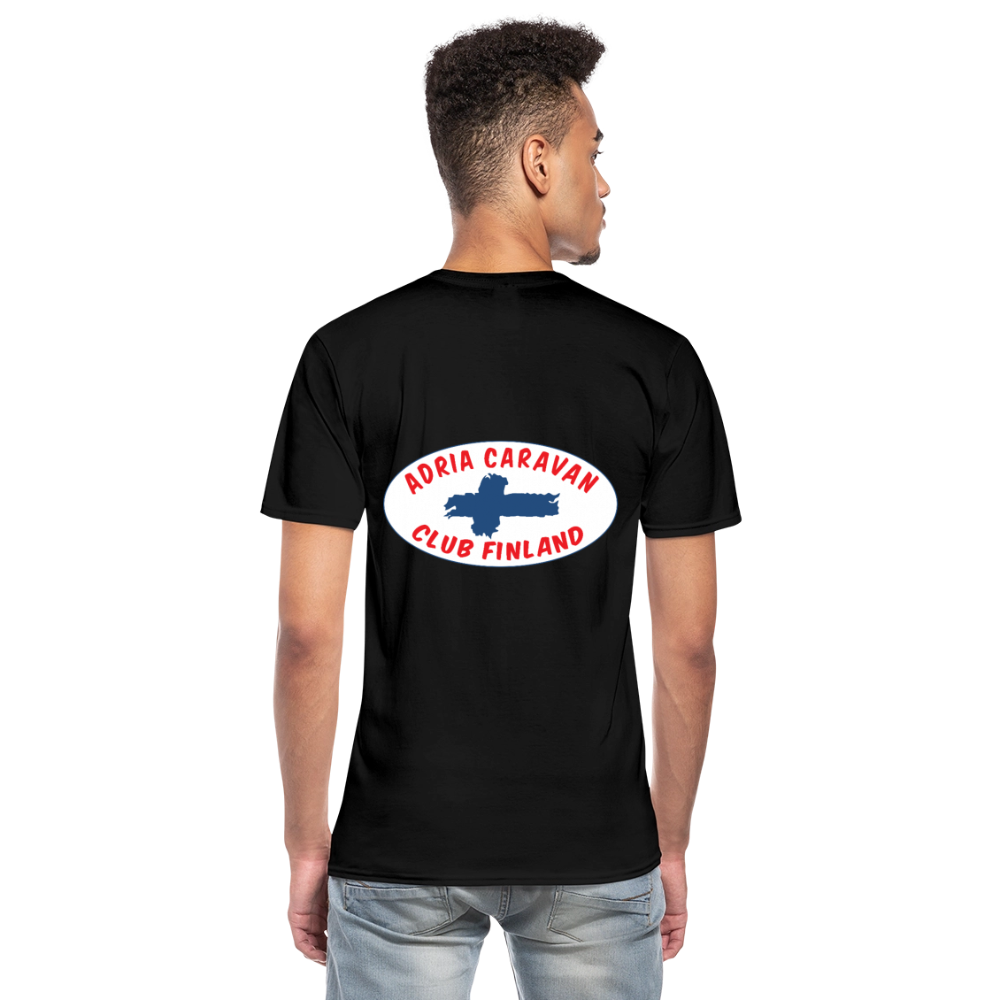 V-aukkoinen miesten t-paita Adria Club Finland logo-painatuksilla - musta