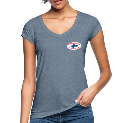 Naisten vintage t-paita Adria Club Finland-logopainatuksilla - vintage denimi