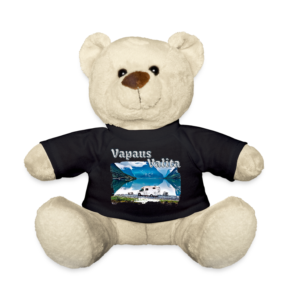 Matkapehmo - Nalle Vapaus Valita printillä - musta
