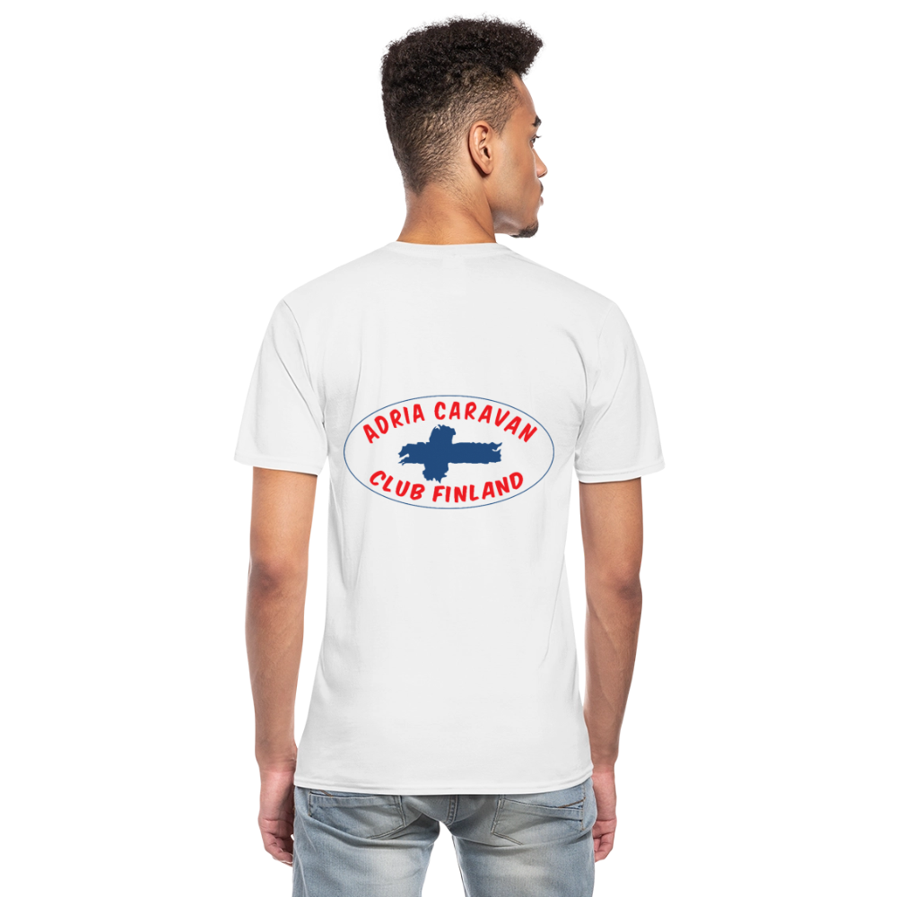 V-aukkoinen miesten t-paita Adria Club Finland logo-painatuksilla - valkoinen