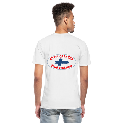 V-aukkoinen miesten t-paita Adria Club Finland logo-painatuksilla - valkoinen