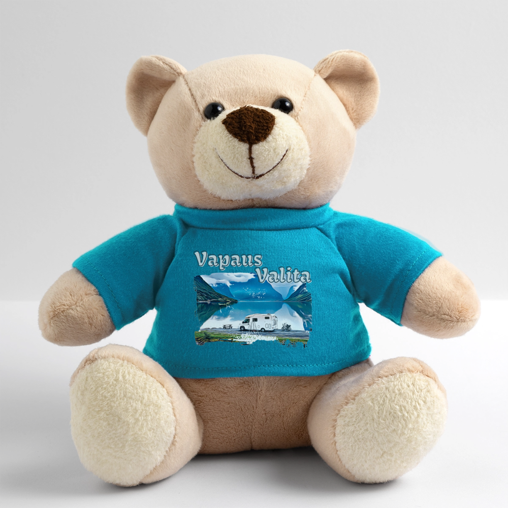 Matkapehmo - Nalle Vapaus Valita printillä - atollinsininen