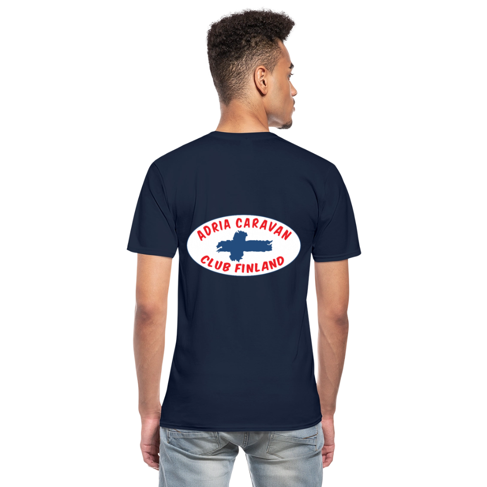 V-aukkoinen miesten t-paita Adria Club Finland logo-painatuksilla - laivasto sininen