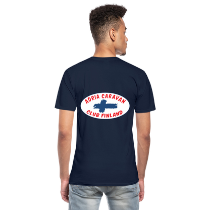V-aukkoinen miesten t-paita Adria Club Finland logo-painatuksilla - laivasto sininen