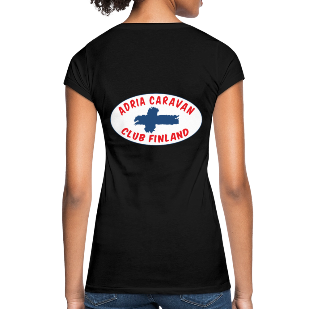 Naisten vintage t-paita Adria Club Finland-logopainatuksilla - musta