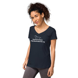 Naisten V-aukkoinen T-paita Tammermaan Mäyräkoirakerhon logolla