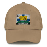 Perus-lippis brodeeratulla SF-Caravan logolla