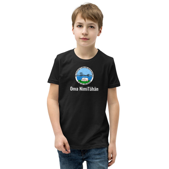 Nuorten T-paita SF-Caravan Valkeakosken seutu logolla personoitava